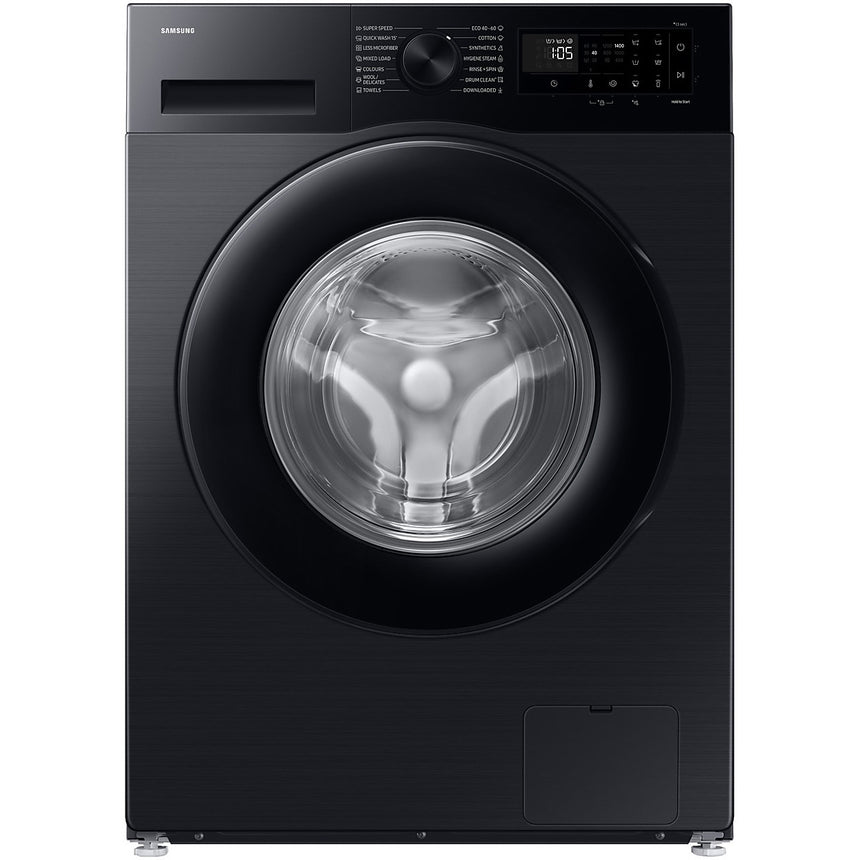 Masina de spalat rufe slim Samsung WW90DG5G34ABLE, 9 kg, 1400 rpm, Clasa A, AI Ecobubble, Super Speed 39, SpaceMax, Hygiene Steam, Smart Things, Digital Inverter Motor, Negru