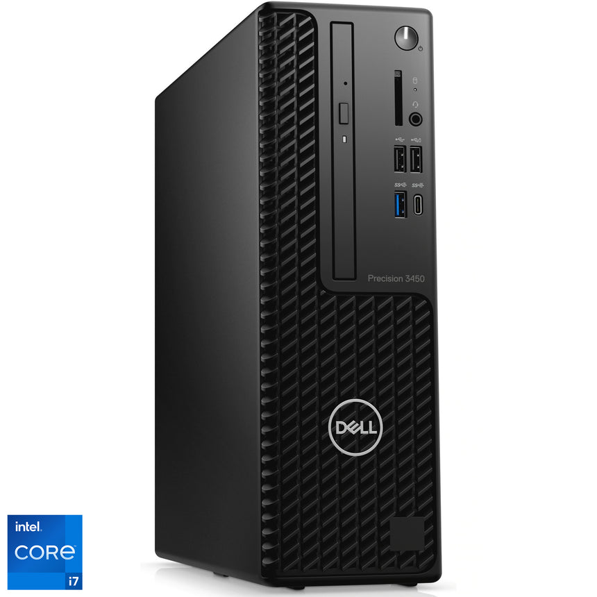 Sistem Workstation Dell Precision 3450 SFF cu procesor Intel® Core™ i7-11700 pana la 4.90 GHz, Rocket Lake, 32GB DDR4, 1TB SSD + 2TB HDD, NVIDIA Quadro P1000 4GB, Ubuntu Linux 20.04
