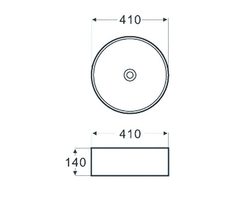 Lavoar Rotund cu Montaj pe Blat, Sanotechnik, K422B, Negru