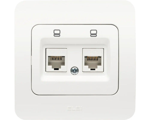Priza Date Rj45 Dubla Utp Jazz Cat6e, Alb Mat