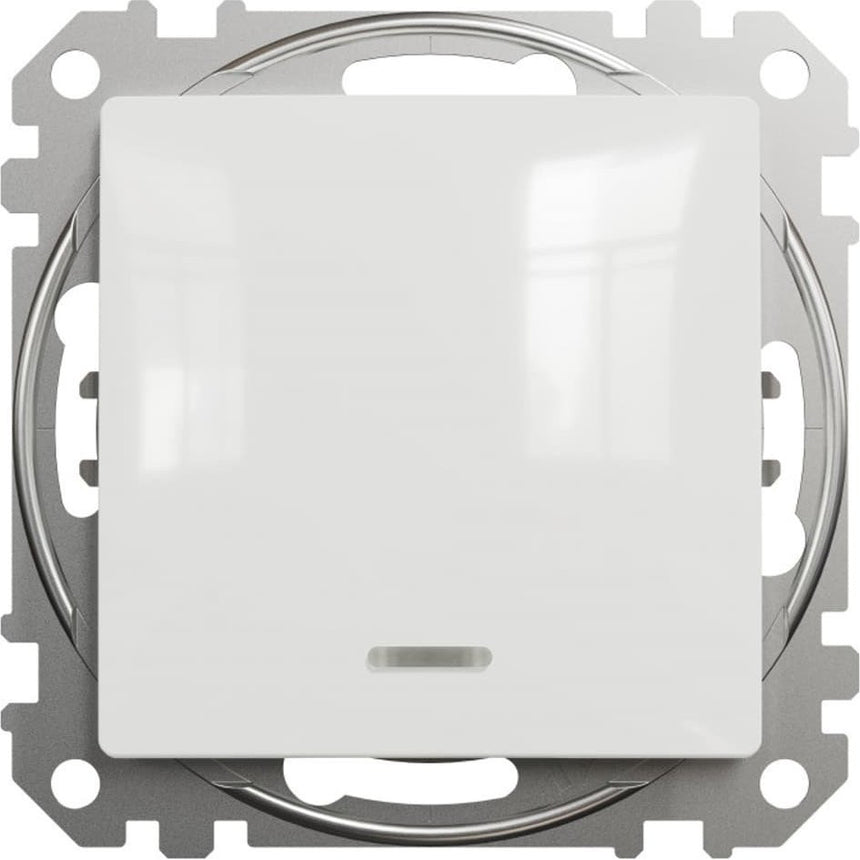 Intrerupator, Schneider Electric, 10 AX, 73 x 73mm, IP20, Alb