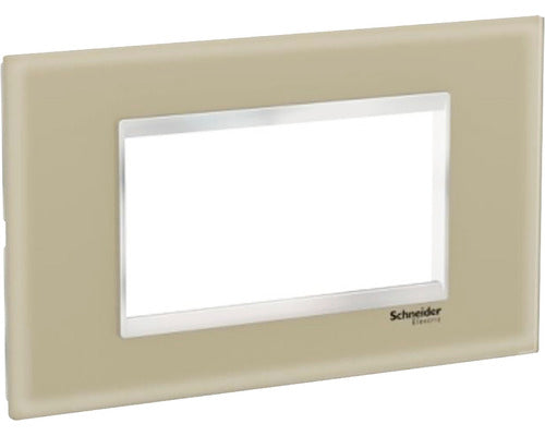 Rama Aparataje Schneider Easy Styl 4 Module, Sticla Maro Deschis