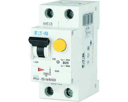 Intreruptor Automat Cu Protectie Diferentiala Eaton Xpole Rcbo 1p+n 25a 6ka/30ma, Curba B