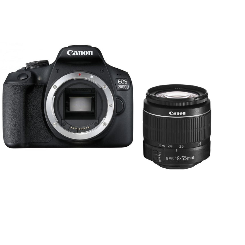Aparat foto DSLR Canon EOS 2000D,24.1 MP, Negru + Obiectiv EF-S 18-55mm DC III