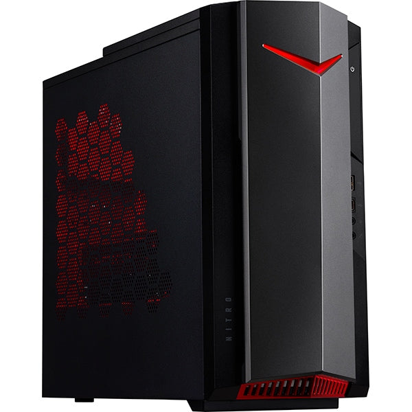 Sistem Desktop Gaming ACER Nitro 50, Intel Core i5-12400F pana la 4.4GHz, 16GB, SSD 512GB, NVIDIA GeForce GTX 1660 6GB, Free Dos, Negru