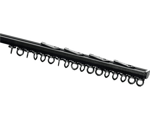 Set Sina Perdea Aluminiu, Neagra, 1 Canal 150 Cm