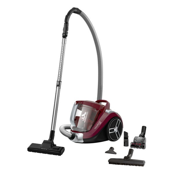 Aspirator fara sac Rowenta Compact Power XXL RO4873EA, 550W, 2.5L, 8.8m monocyclonic, animal care, perie Easybrush, visiniu