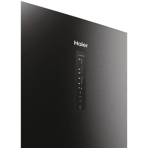 Combina frigorifica Haier HDW5620CNPD, 377 l, Clasa C, Total No Frost, WiFi, My Zone, Compresor Inverter, SuperFreezing, Display, H 200 cm, Dark Inox