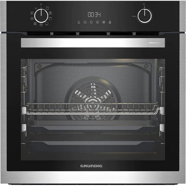 Cuptor incorporabil GRUNDIG GEBM19300BP, Electric, Autocuratare Pirolitica, 71 l, Clasa A+, Negru-Inox