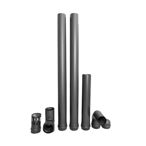 Kit de evacuare (cos de fum) Fornello, etansare cu garnitura, diametru 100mm, lungime 2.5m, Otel, Negru