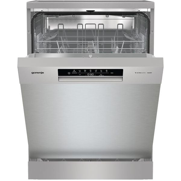 Masina de Spalat Vase Independenta GORENJE GS642E90X, 13 Seturi, 6 Programe, 60 cm, Clasa E, Argintiu