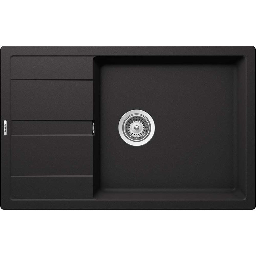 Chiuveta granit Schock Ronda D-100XL Nero Cristalite 780 x 500 mm, adancime cuva 195 mm, reversibila, montare pe blat