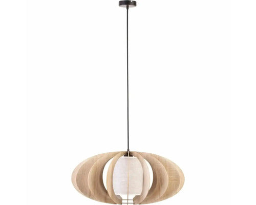Pendul Modern E27 Max. 1x60w Ø510mm, Textil/stejar