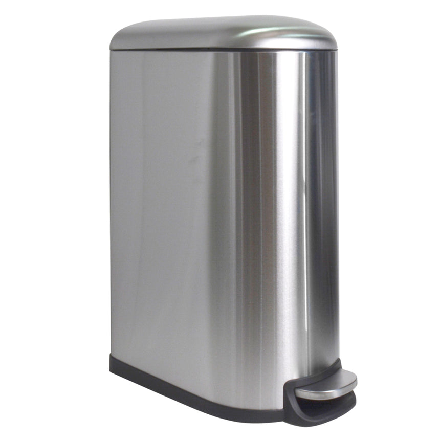 Cos de gunoi 40 L cu pedala, inchidere silentioasa, ovala, Frandis, 47x 28.5x64.5 cm, galeata detasabila din plastic, inox, model P354139