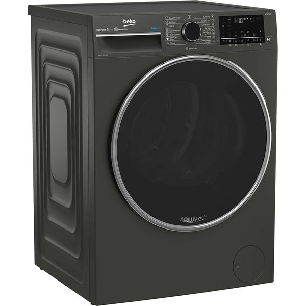 Masina de spalat rufe Beko B5WFU58418, 8 kg, 1400 rpm, Clasa A, AquaTech, SteamCure, Recycled Tub, Motor ProSmart Inverter, Homewhiz through Bluetooth, AddXtra, Steam, Negru