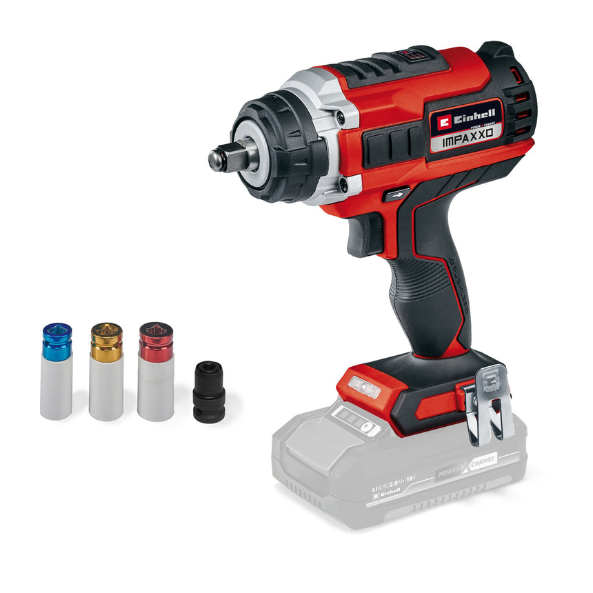 Surubelnita cu impact pe acumulator Einhell Power X-Change IMPAXXO 18/450 Solo, 18 V, motor Brushless, 400 Nm, 2100 RPM, fara acumulator/incarcator