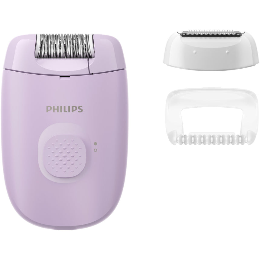 Epilator Philips Seria 2000 BRE237/00, 1 setare de viteza, cap de epilare lavabil, 2 accesorii, Lila