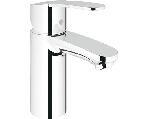 Baterie lavoar Grohe Eurostyle Cosmopolitan, monocomanda, 1/2", cartus ceramic, limitator debit, set evacuare cu tija, aerator, marimea S, Crom