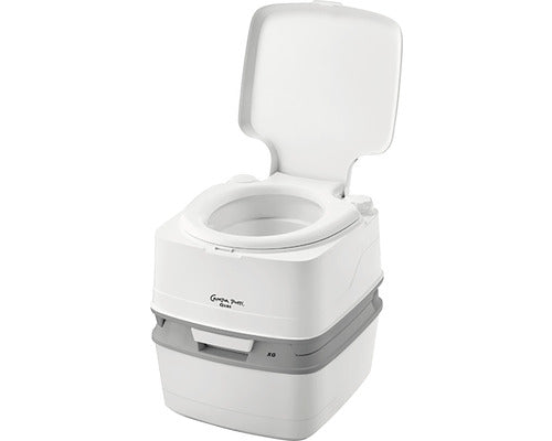 Toaleta ecologica portabila pentru camping THETFORD alba, fara strat protector, fara platforma, cu margine de clatire