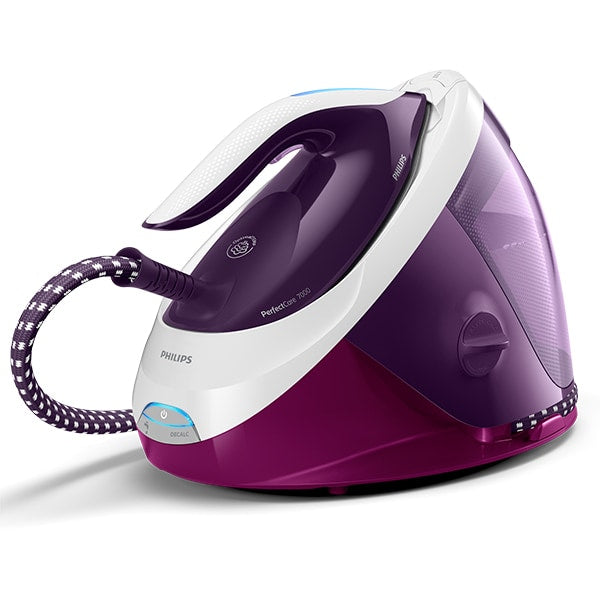 Statie de calcat PHILIPS PerfectCare PSG7028/30, 2100W, 500g/min, 1.8l, talpa SteamGlide Advanced, violet-alb