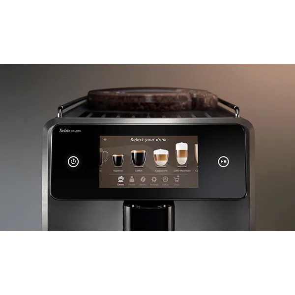 Espressor Automat SAECO Xelsis Deluxe SM8780/00, 1.7l, 1500W, 15 bar, HygieSteam, AquaClean, Negru-Argintiu