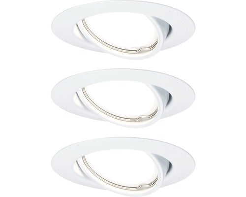 Spoturi Led Incastrate Base Gu10 5w Ø90 Mm, Becuri Led Cu 3 Trepte De Instensitate Incluse, Alb Mat, Pachet 3 Bucati