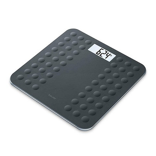 Cantar corporal electronic, Beurer, Sticla securizata, Capacitate 180 kg, Afisaj LCD, Gri