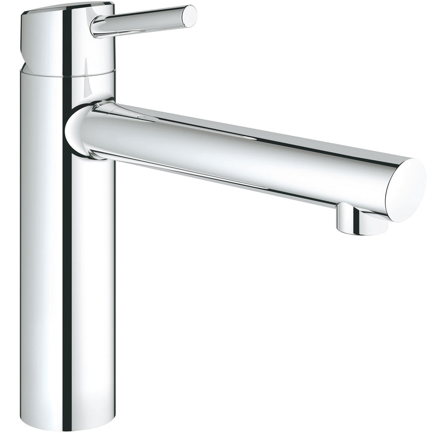 Baterie de bucatarie Grohe Concetto 31128001, 3/8'', tip L, pipa medie, cartus ceramic, pivotanta, Crom