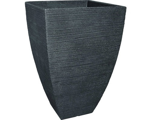 Ghiveci Tip Vaza Geli, Striat, Plastic, 40x40x60 Cm, Antracit