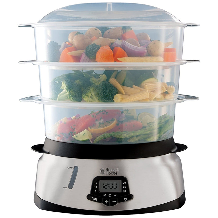 Aparat de gatit cu aburi Russell Hobbs 23560-56, 1000W, 10.5L, Gri