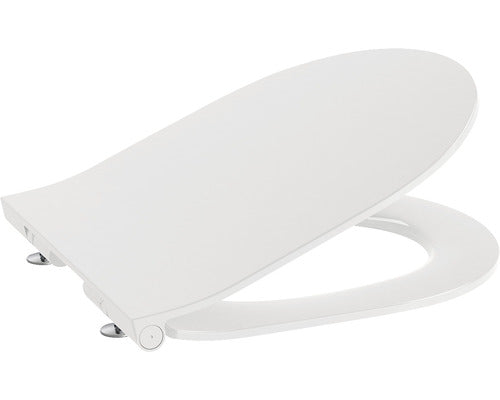 Capac WC compact slim Roca The Gap, inchidere lenta, duroplast alb