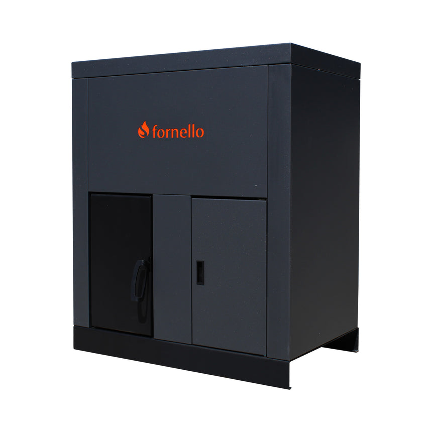 Centrala pe peleti Fornello Eco Energy 40 kW, echipata cu automatizare, afisaj digital, arzator fonta, curatare mecania a drumurilor de fum, buncar peleti integrat 100 kg