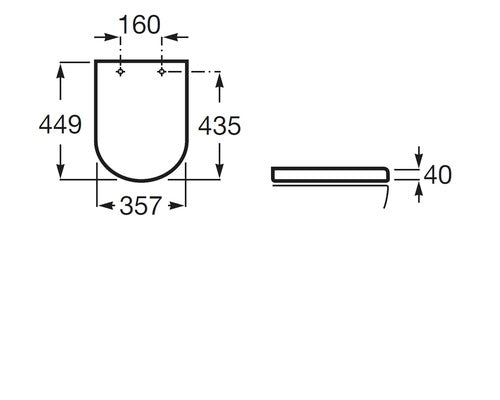 Capac WC Roca Gap Round duroplast, inchidere lenta, alb 44,9x35,7 cm