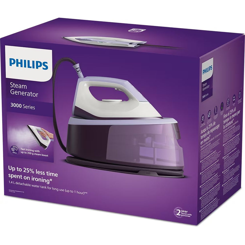 Statie de Calcat PHILIPS Seria 3000 PSG3000/30,2400W, 350g/min, 1.4l, Talpa Ceramica, Alb-Mov