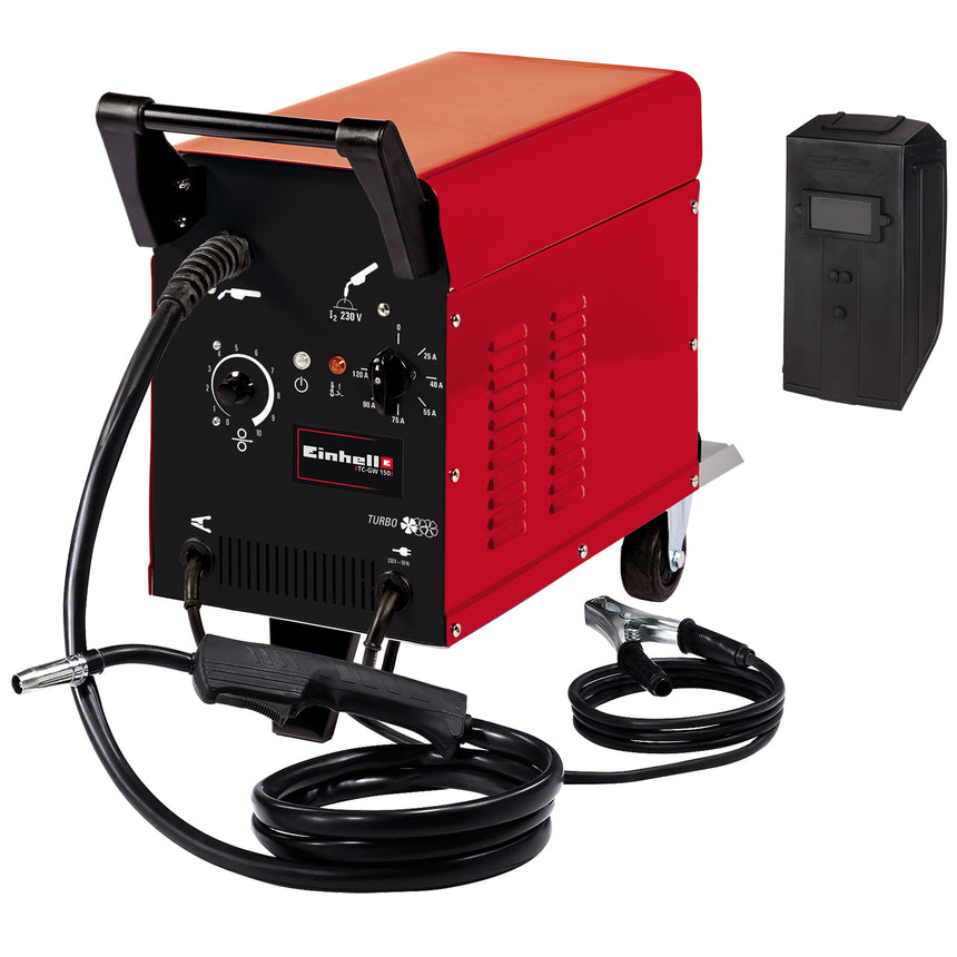 Aparat de sudura cu roti Einhell TC-GW 150, 120 A, 230 V, 6 trepte, reductor de presiune, ventilator
