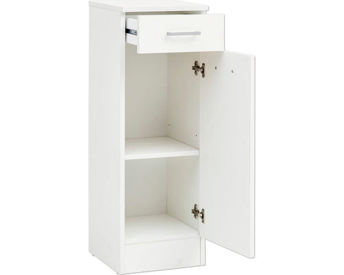 Dulap Baie Asezat Lorenz U300, 1 Usa 1 Sertar, PAL, 92,1x30,3 cm, Alb Perlat