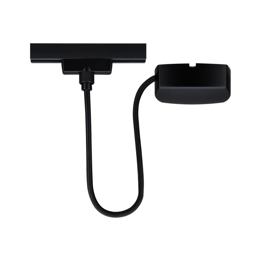 Alimentator de cablu sistem URail, Paulmann, 1 m, 230V, max. 1000W, Metal/Plastic, Negru mat