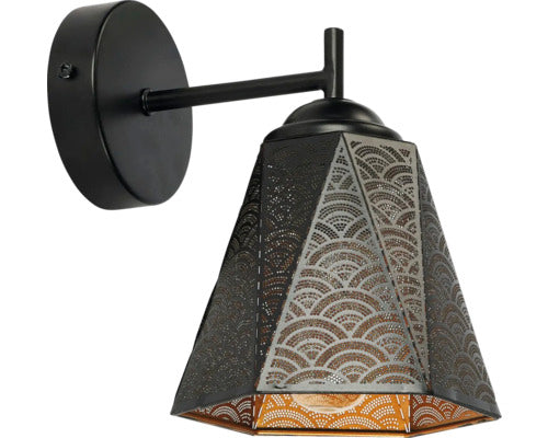 Aplica Perete Interior Hexa E27, Negru