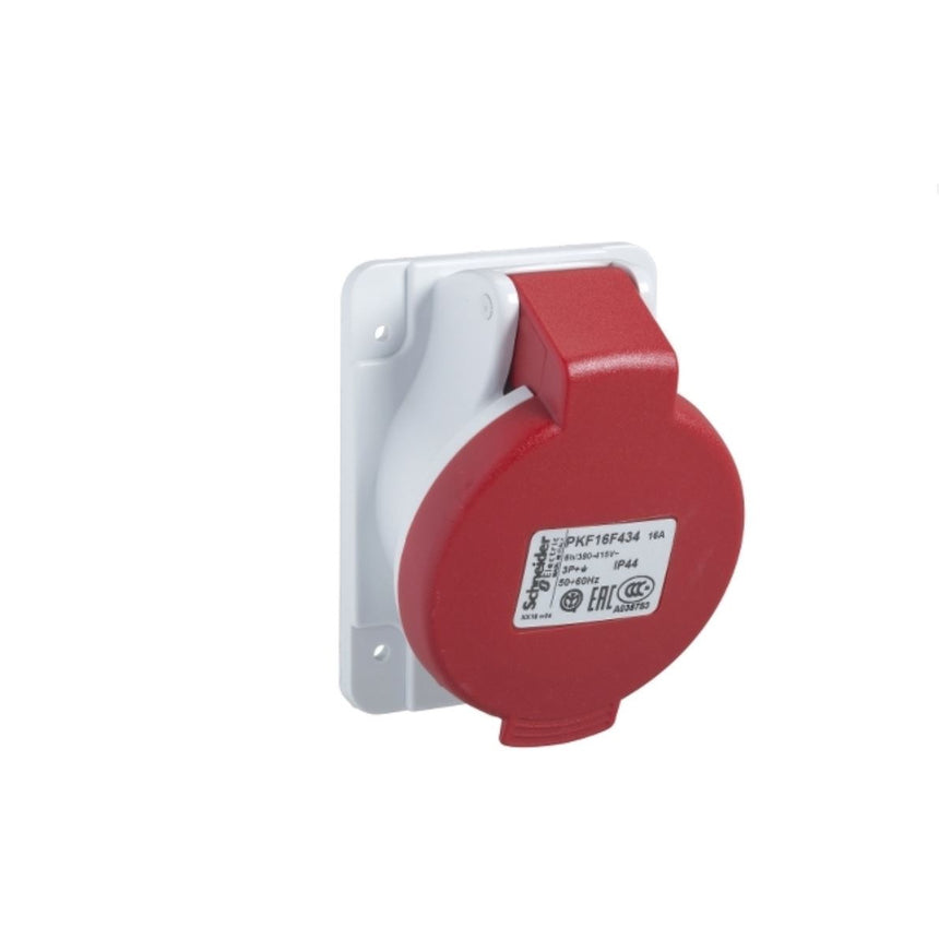 Priza trifazica Schneider Electric PratiKa PKF16F435, 16A, montaj ingropat, pentru exterior IP44