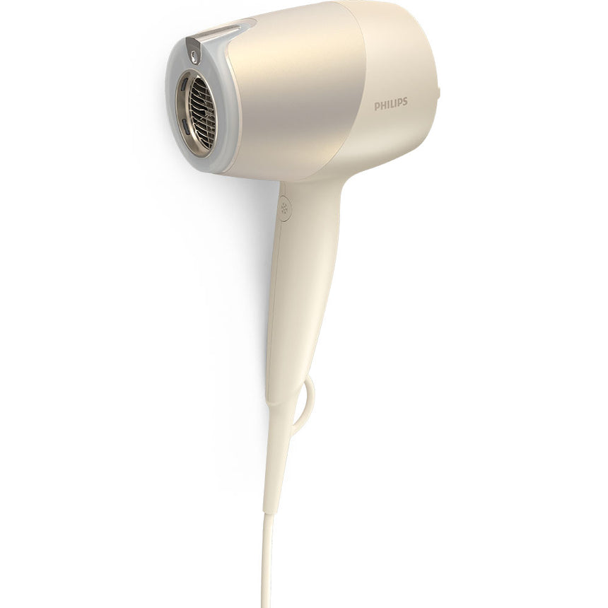 Uscator de par Philips SenseIQ Seria 9000 BHD829/00, senzor SenseIQ, programe digitale inteligente, ingrijire cu ioni, difuzor de volum, cap de coafare 7mm, accesoriu de masaj pentru scalp, 1800 W, Champagne