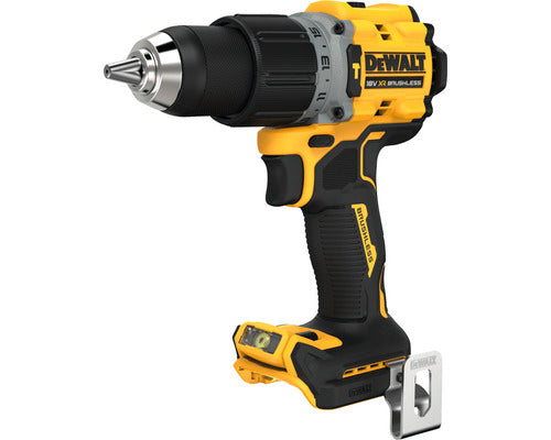 Masina compacta de gaurit si insurubat (bormasina) pe acumulator cu percutie DeWALT DCD805NT, motor fara perii, 18 V, 2 viteze, 90 Nm, 2000 RPM, iluminare LED, mandrina 13 mm, cutie transport TSTAK, agatatoare curea, nu include incarcator/acumulator