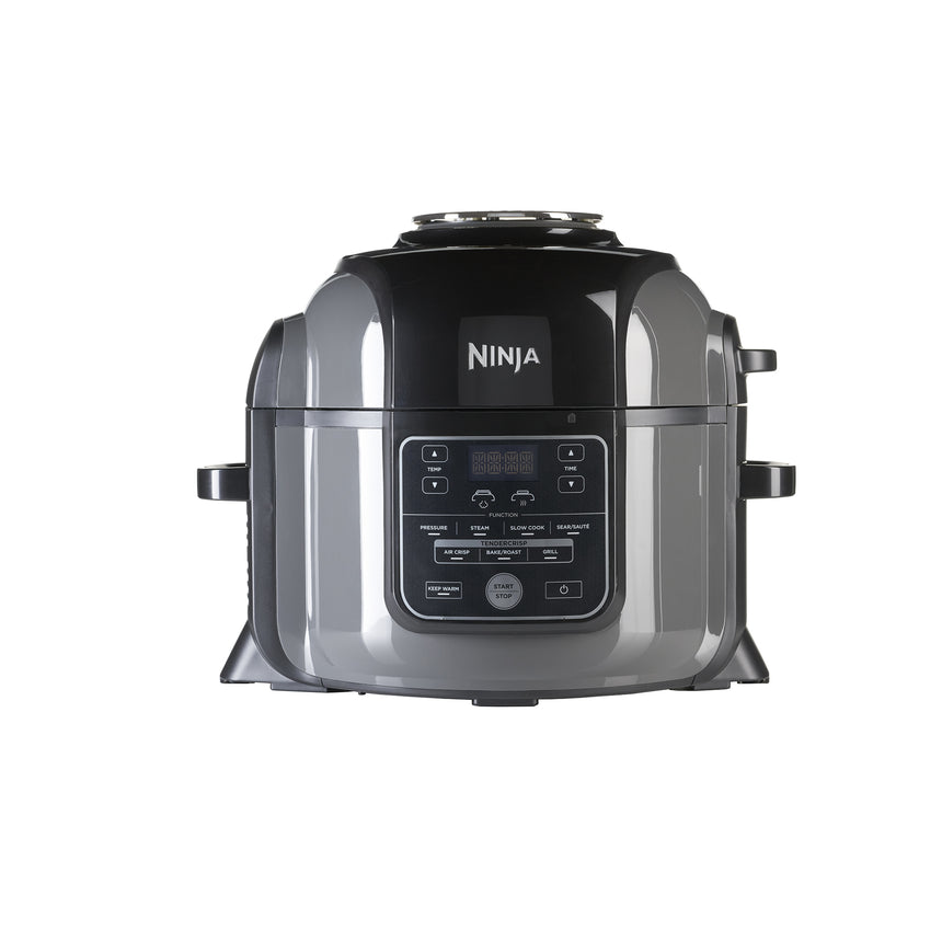 Multicooker Ninja Foodi 7in1 OP300, 1460W, 6l, 7 functii de gatit, Airfryer, gatire sub presiune, functie de gatit cu abur, functie Saute, pastrare la cald, timer, 65.5-240°C, 2 preparate simultan, gri/negru