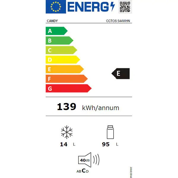 Frigider, Candy, CCTOS 544WHN, 109l, Clasa energetica E, Alb
