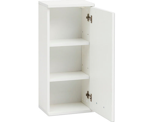 Dulap Baie Suspendat Lorenz O300, 1 Usa 2 Polite, PAL, 70,8x30,3 cm, Alb Perlat