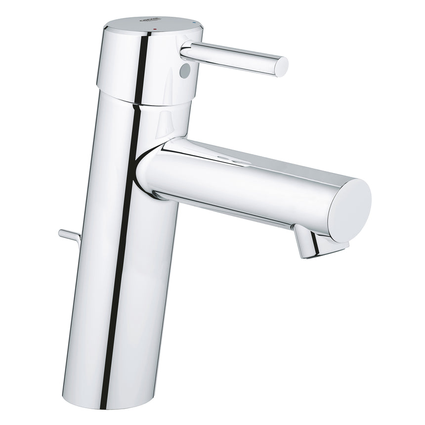Baterie lavoar Grohe Concetto 23450001, marimea M, monocomanda, 1/2'', cartus ceramic, set evacuare inclus, aerator, limitator debit, Crom
