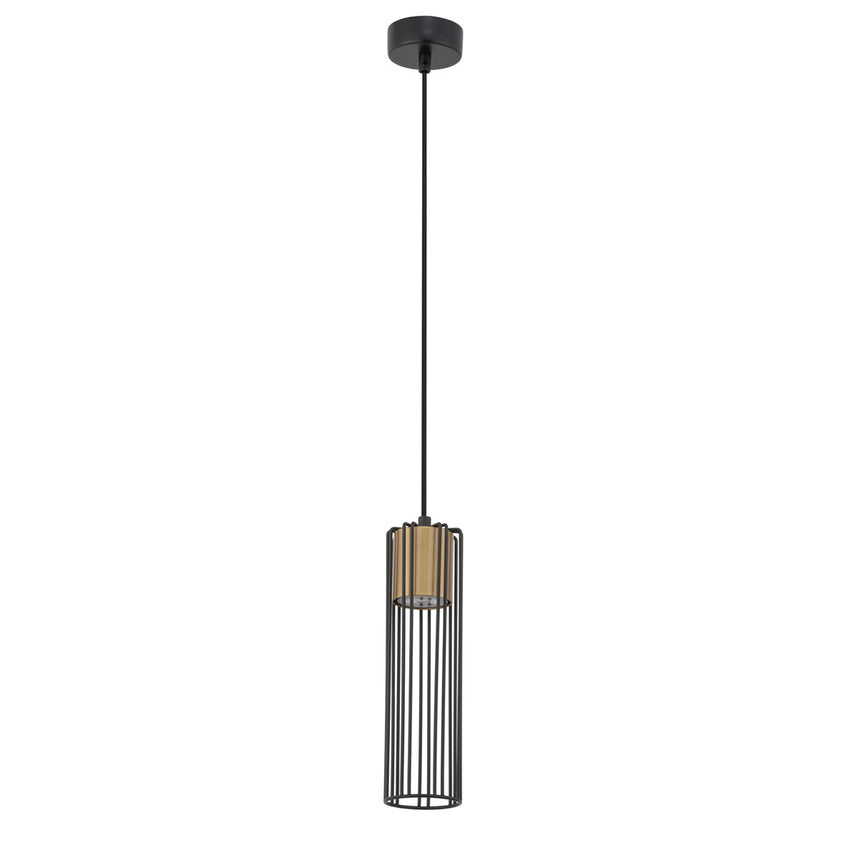 Pendul de iluminat, Sigma, Metal, Soclu GU10, Negru/Auriu