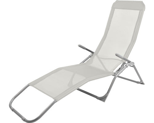 Sezlong Plaja Pliabil Garden Place Bella 146x92x58 Cm Gri Argintiu
