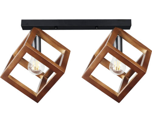 Plafoniera Rhombus E27 Max. 2x15w, Lemn/nuc