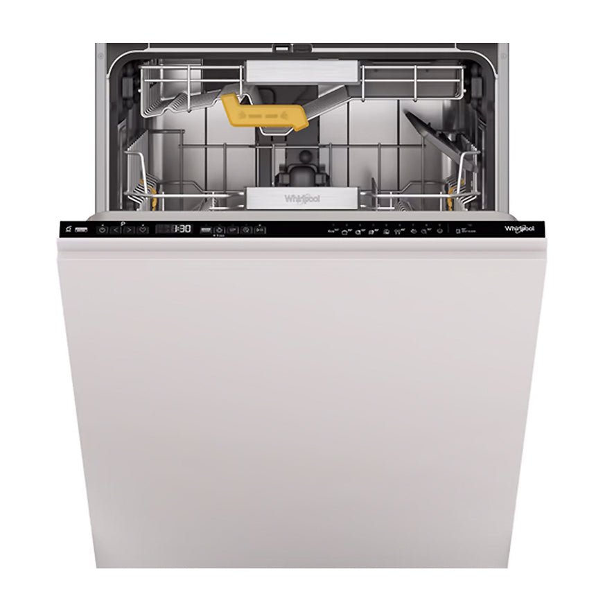 Masina de spalat vase incorporabila MaxiSpace Whirlpool W8I HP42 L, SpaceClean, Al 6-lea Simt, Capacitate 14 seturi, 10 programe, Clasa C, NEGRU