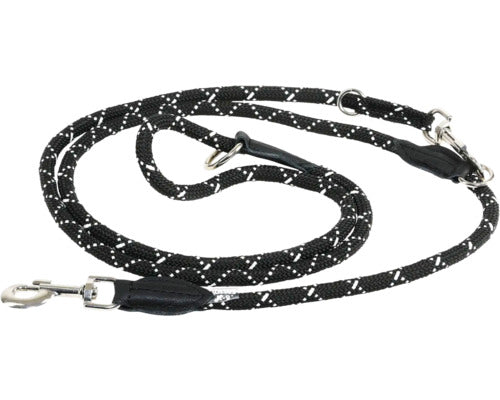 Lesa cordelina pentru caini Julius K9 simpla, 12mm x 2.2m, dubla ajustabila, Negru